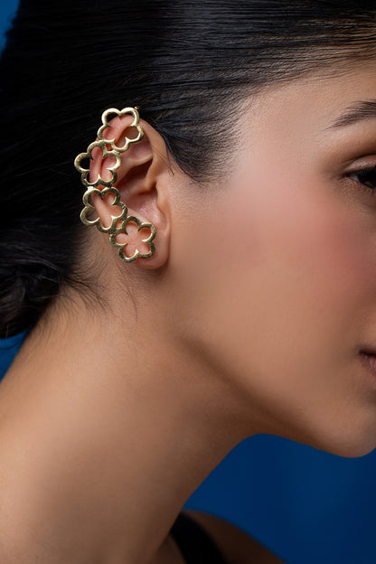 Flower Drop Pair of Ear Cuffs 