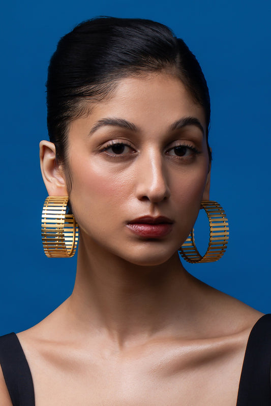 Striped Fence Hoop Earrings 
