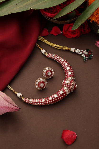 Kundan Embellished Necklace Set 