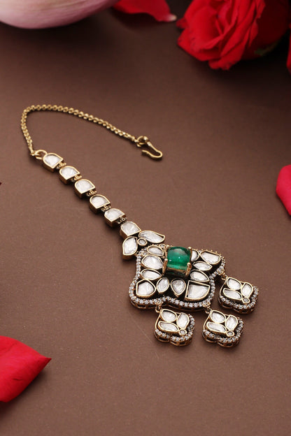 Kundan & Gemstone Embellished Maangtikka 