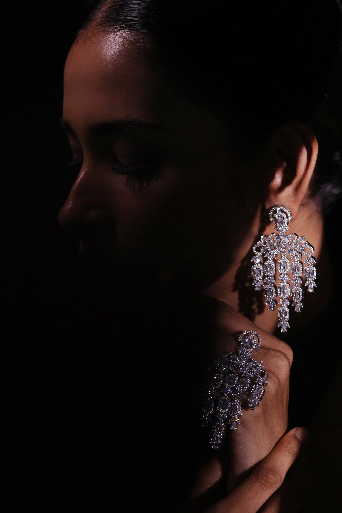 Starlit Stones Embellished Dangler Earrings 