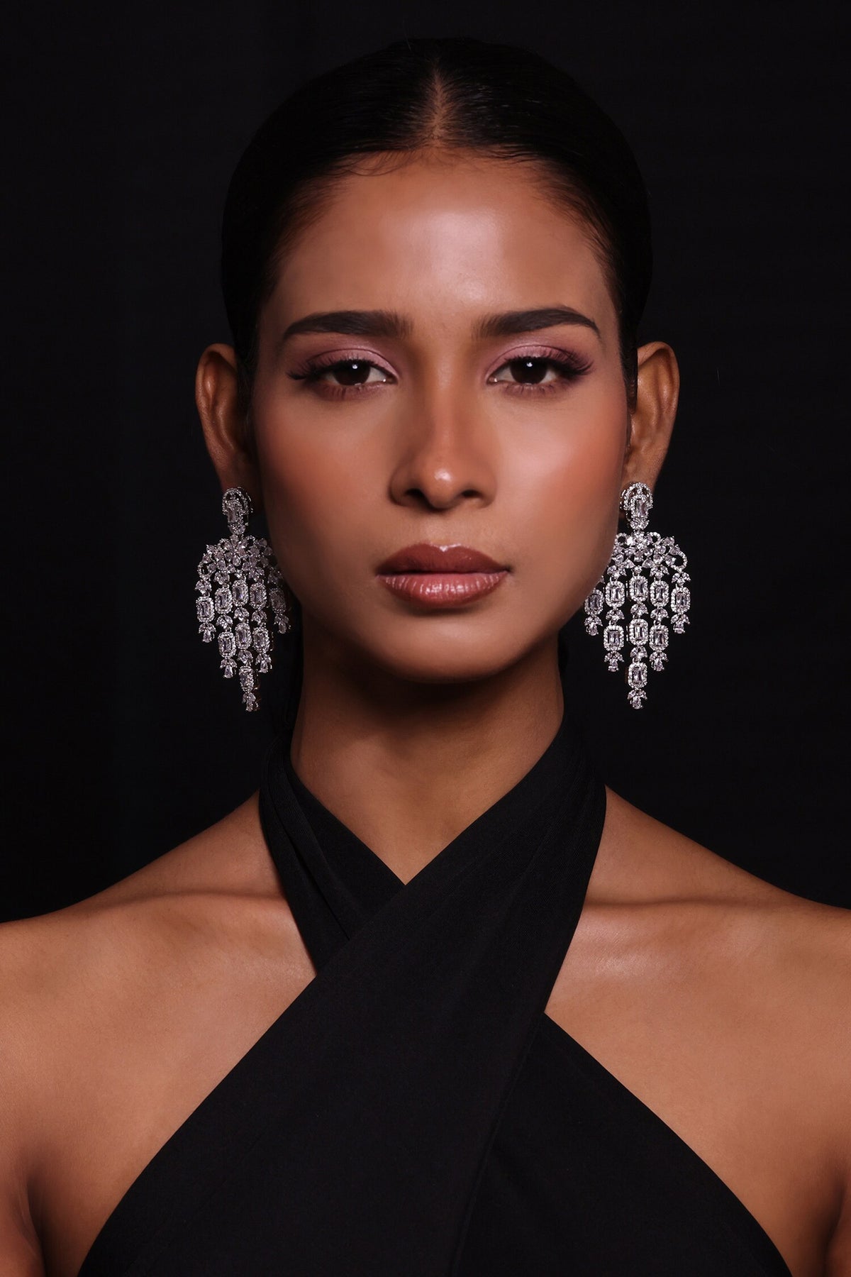 Starlit Stones Embellished Dangler Earrings 