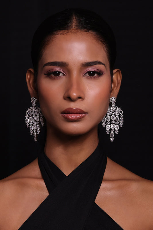 Starlit Stones Embellished Dangler Earrings 