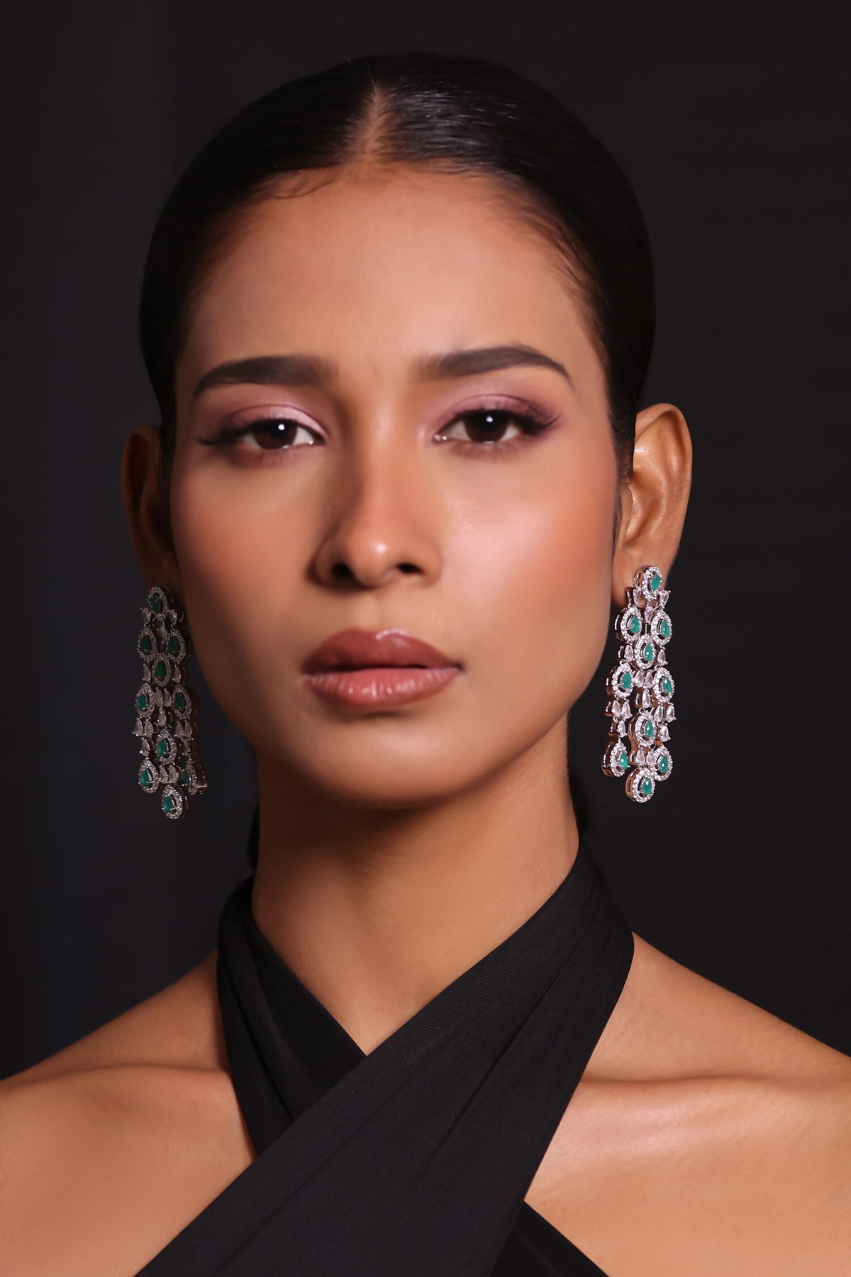 Crystal Current Dangling Earrings 