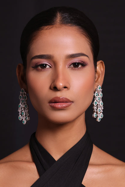 Crystal Current Dangling Earrings 