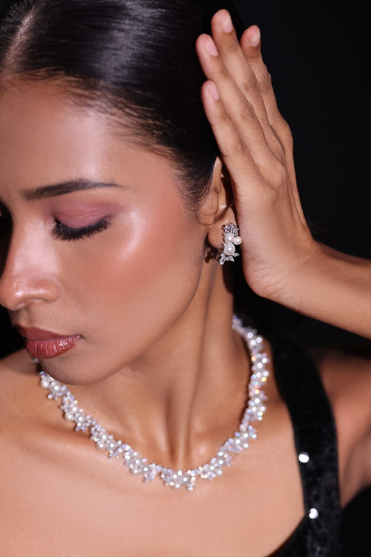 Midnight Glint Embellished Earrings 
