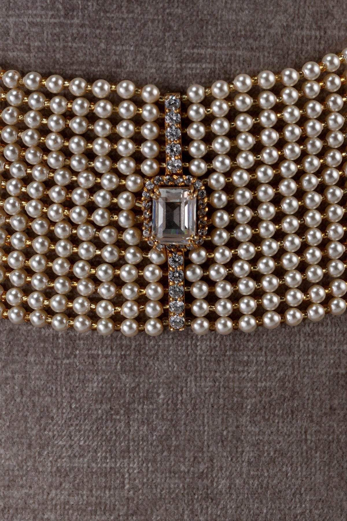 Pearl Bar Embellished Choker 