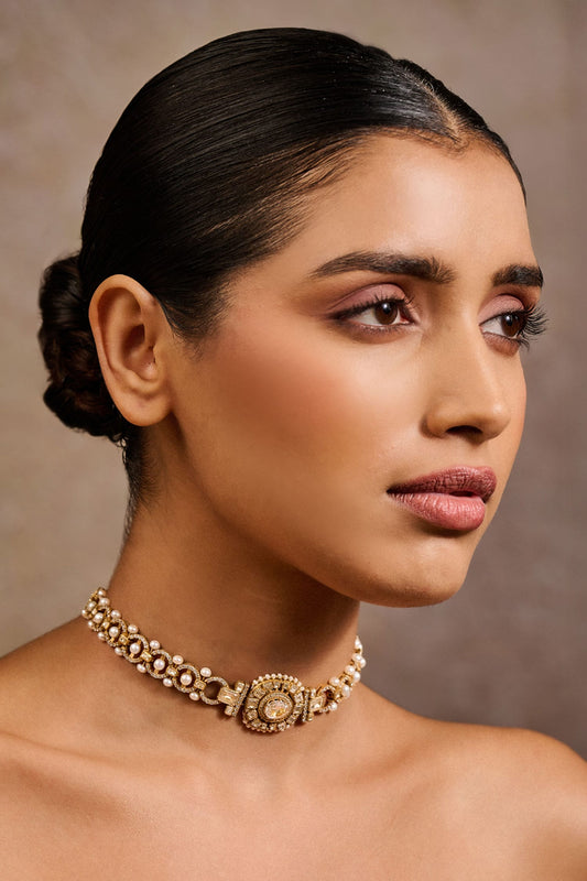 Zircon Embellished Sleek Choker 