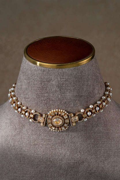 Zircon Embellished Sleek Choker 