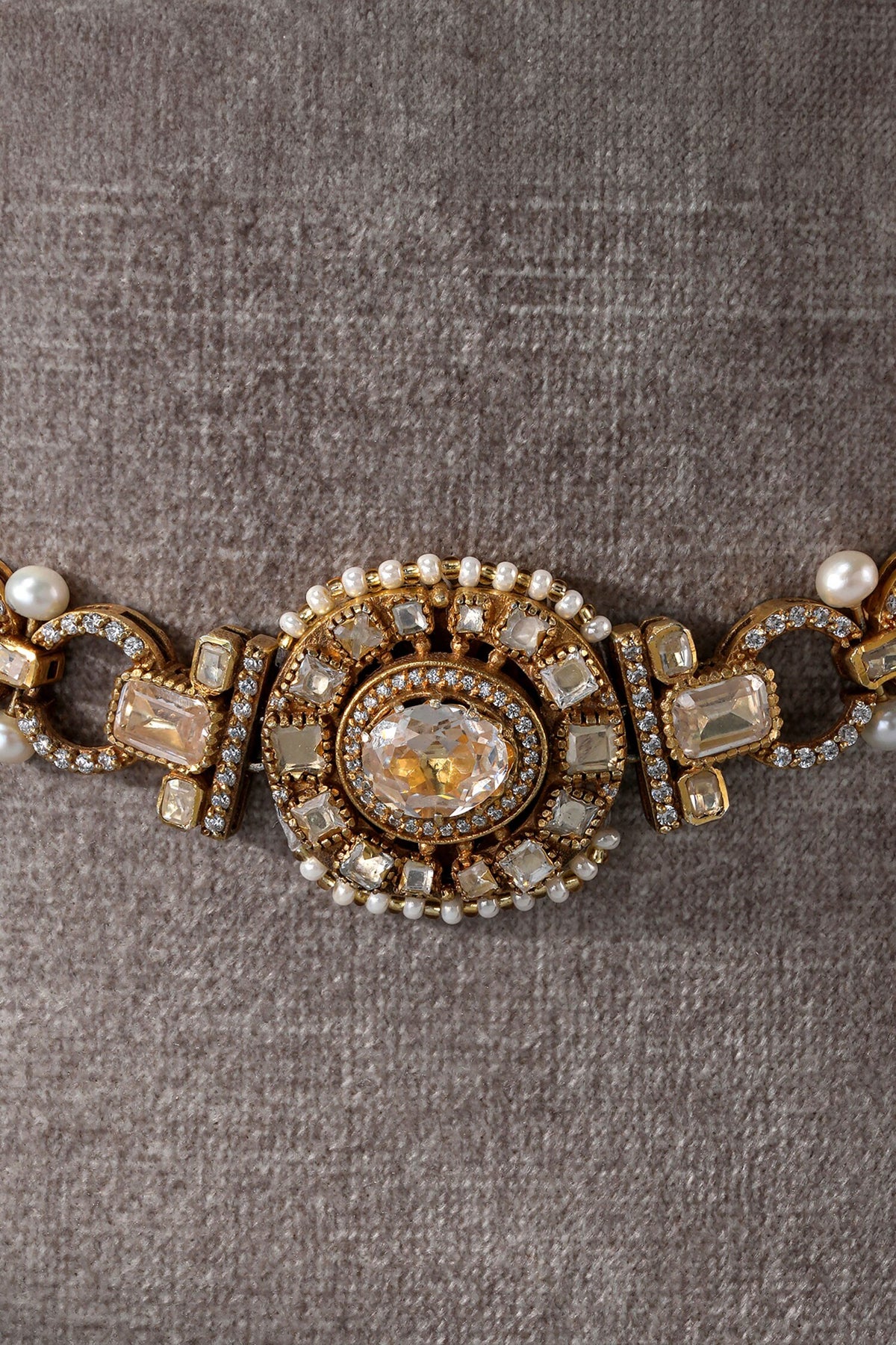 Zircon Embellished Sleek Choker 
