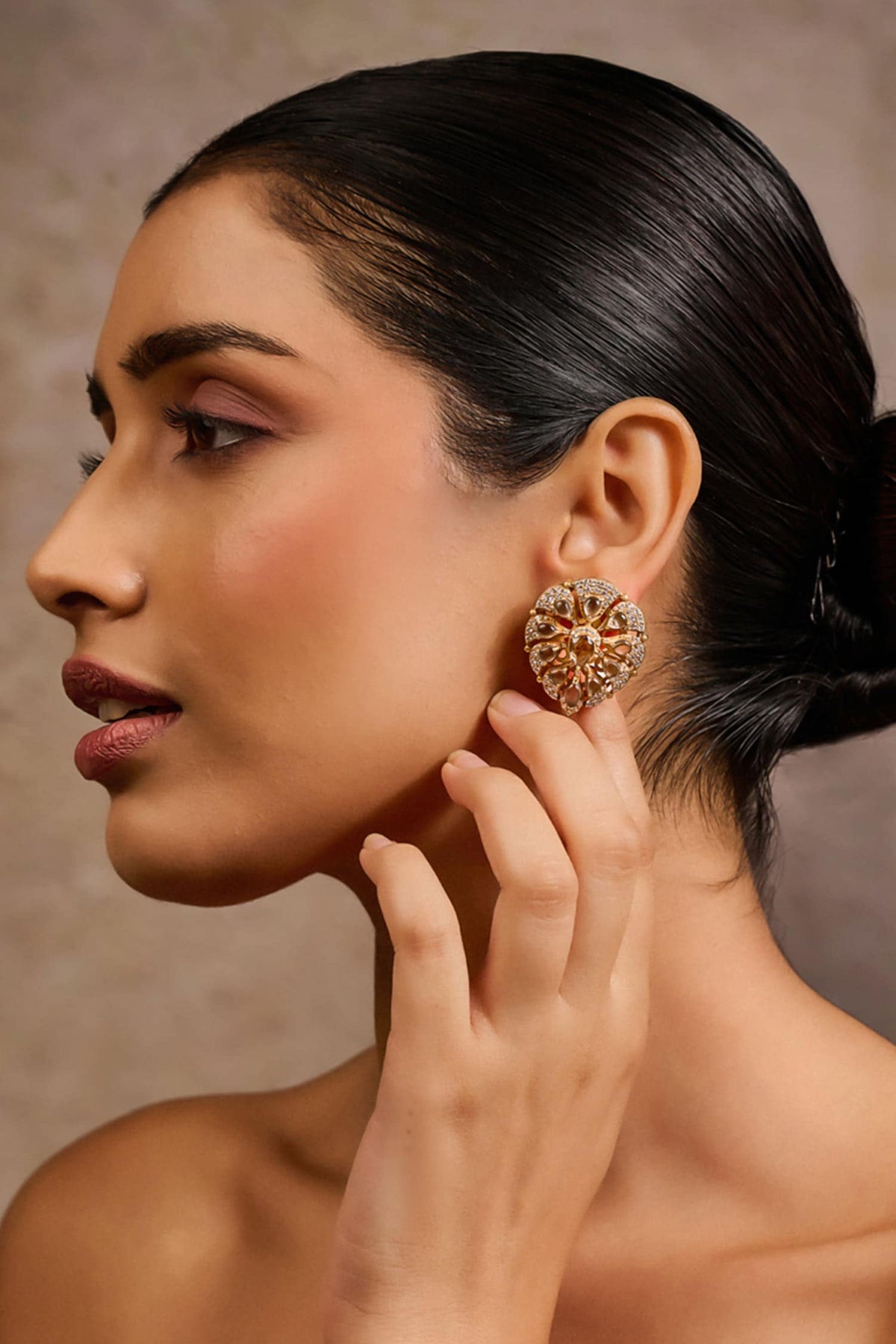 Pear Shaped Embellished Stud Earrings 