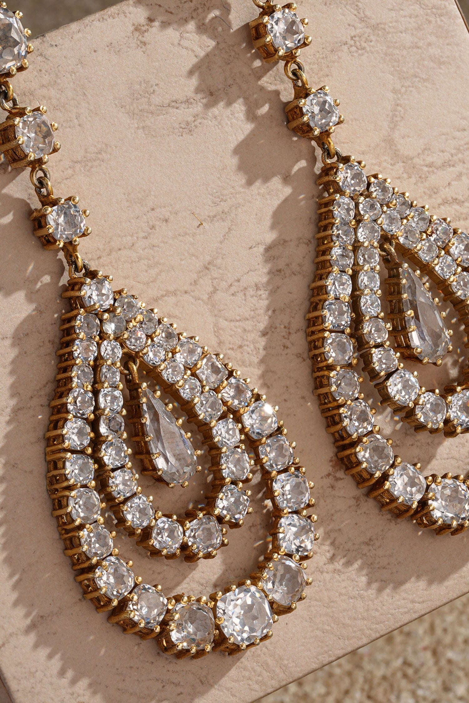 Pear Shaped Embellished Dangler Earrings 