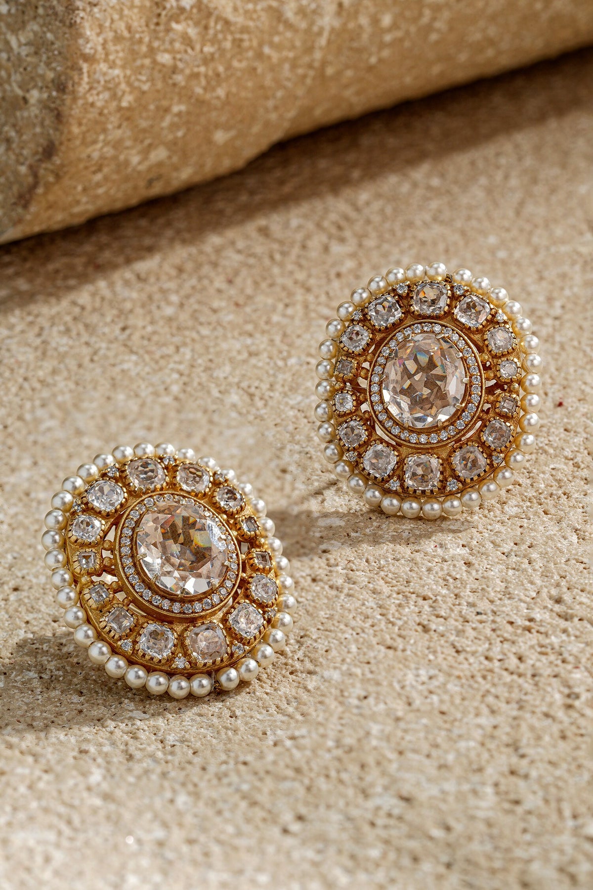 Handcrafted Embellished Stud Earrings 