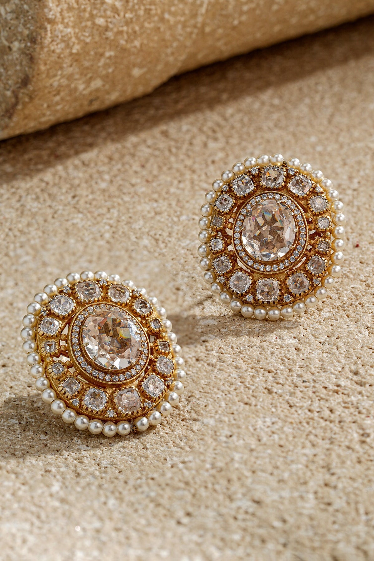 Handcrafted Embellished Stud Earrings 