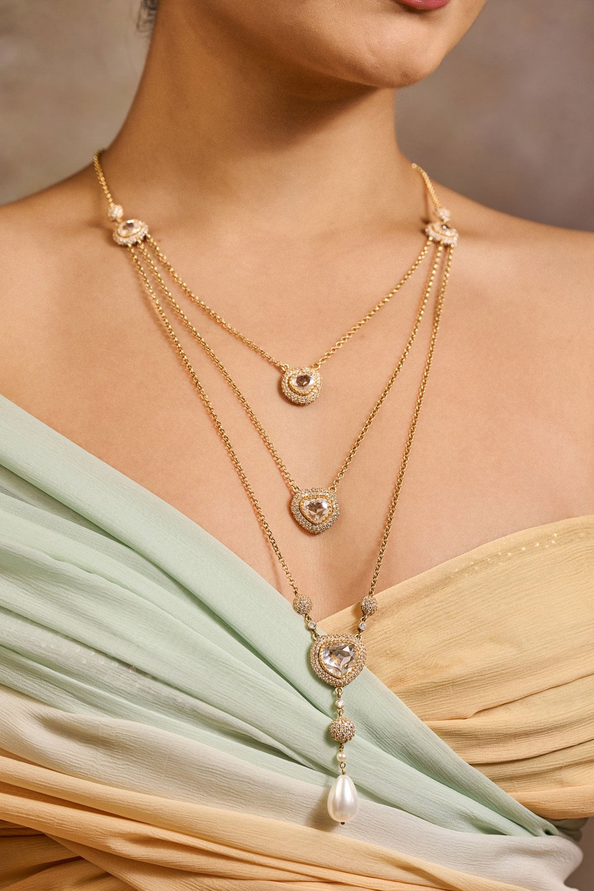 Multi Layered Embellished Necklace 