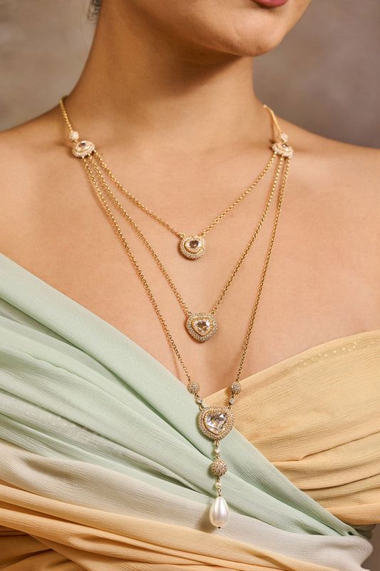 Multi Layered Embellished Necklace 