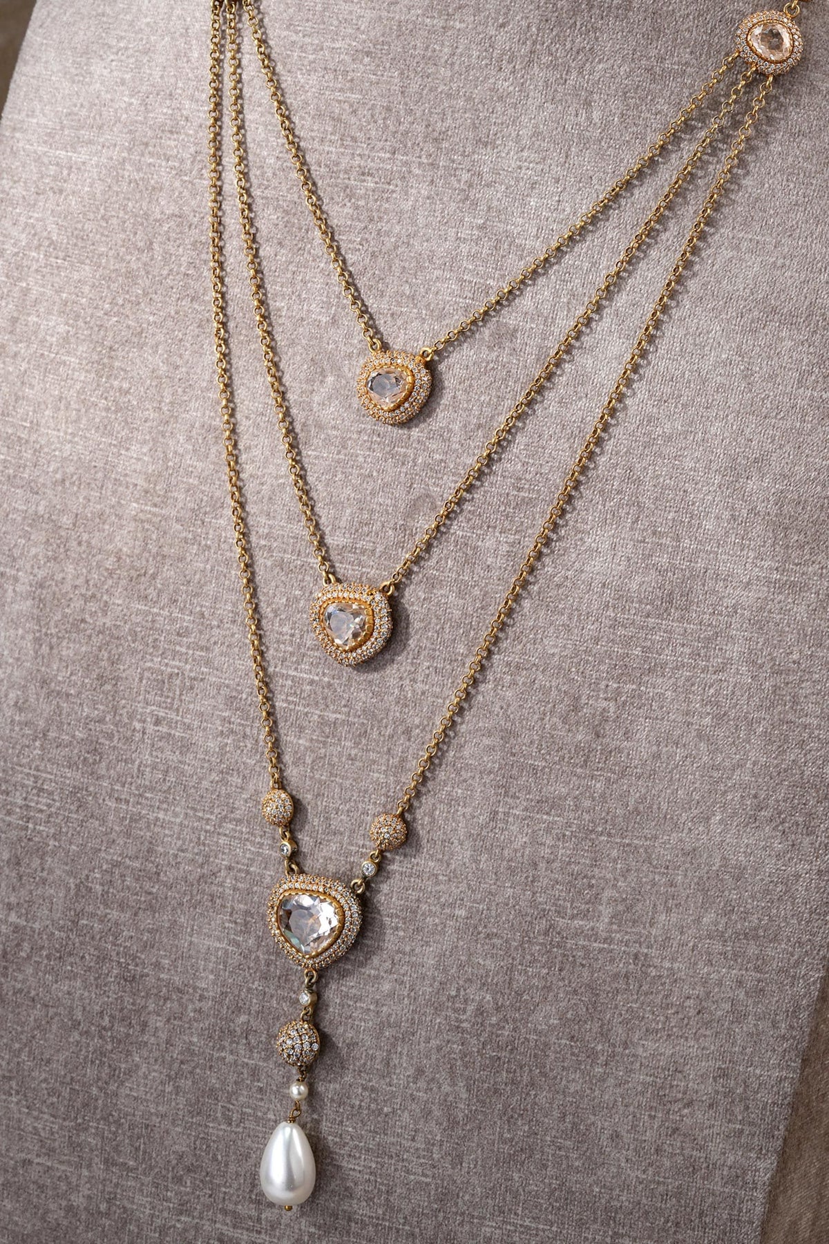 Multi Layered Embellished Necklace 