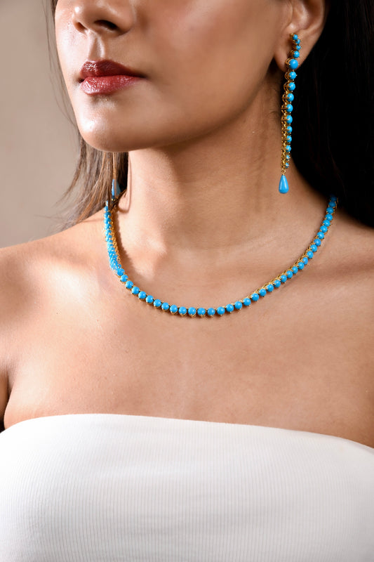 Waves of Blue Giselle Tennis Chain Necklace 