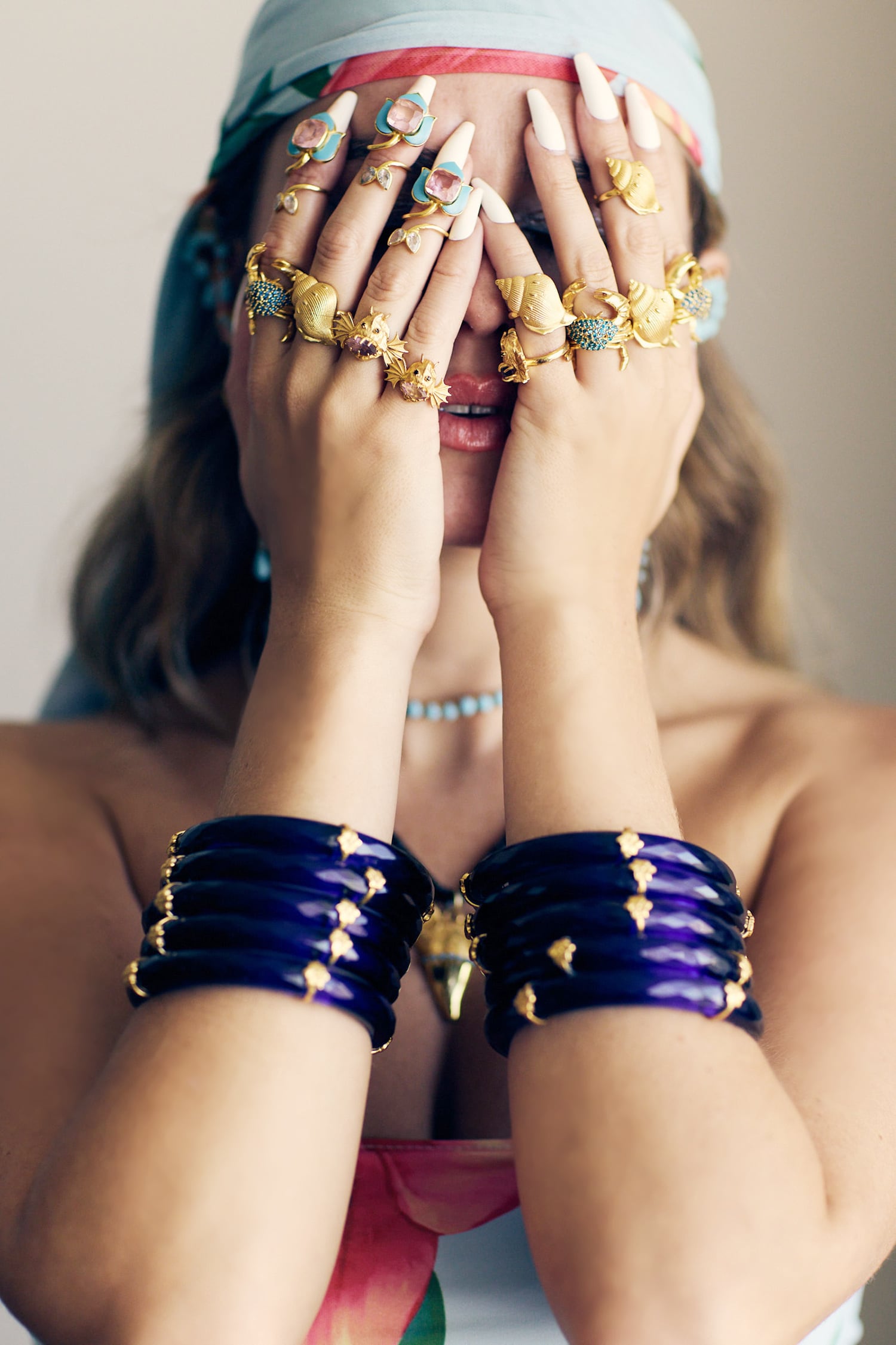 Blue Current Glass Bangle - Single Pc 