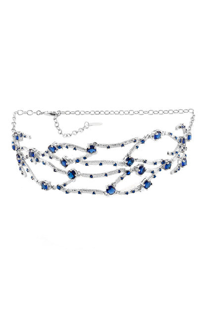 Tree Of Blue Embellished Choker 