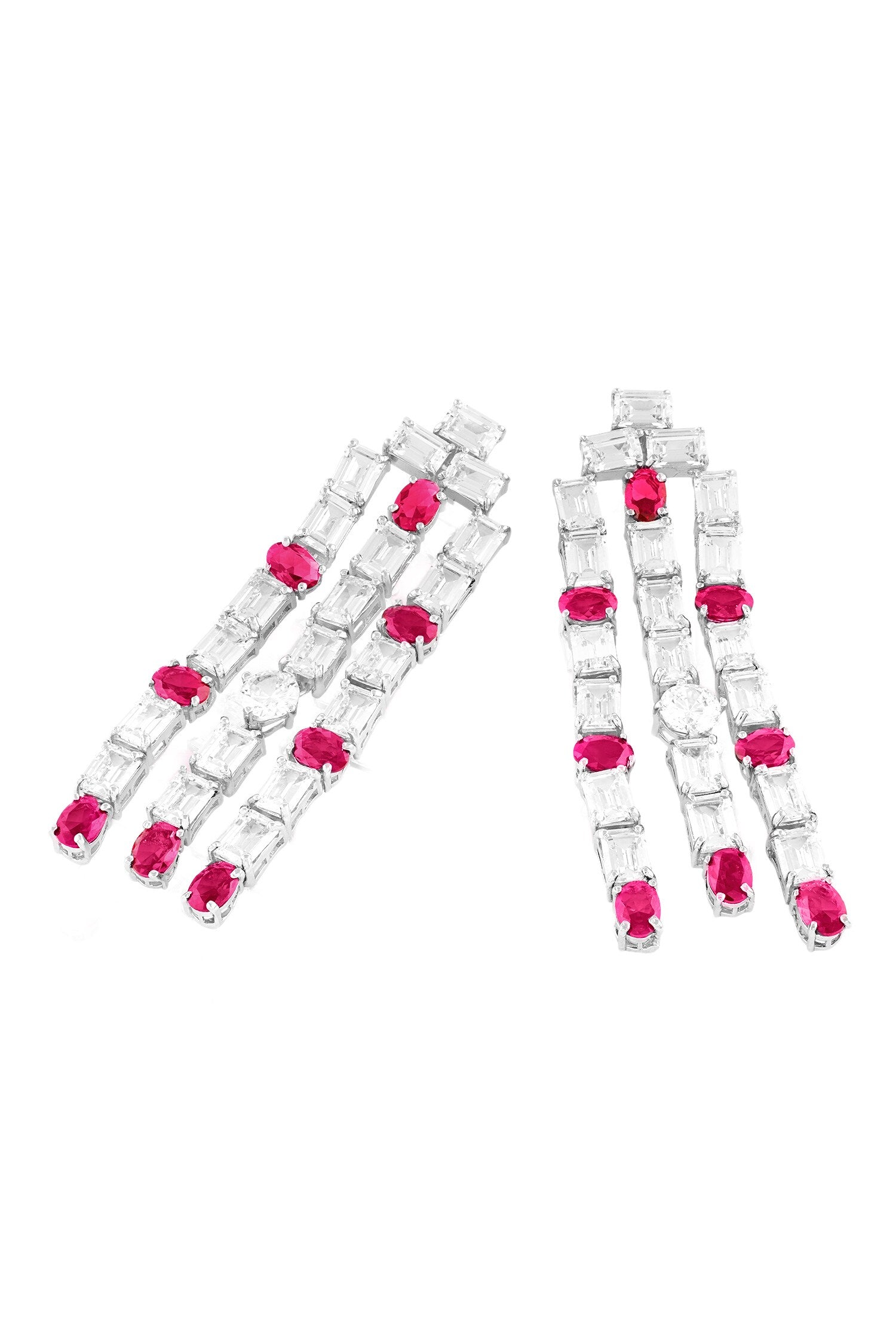 Waterfall Ruby Embellished Earrings 
