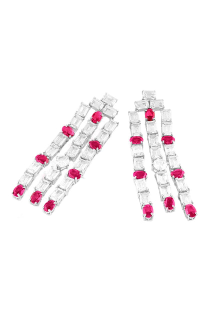 Waterfall Ruby Embellished Earrings 