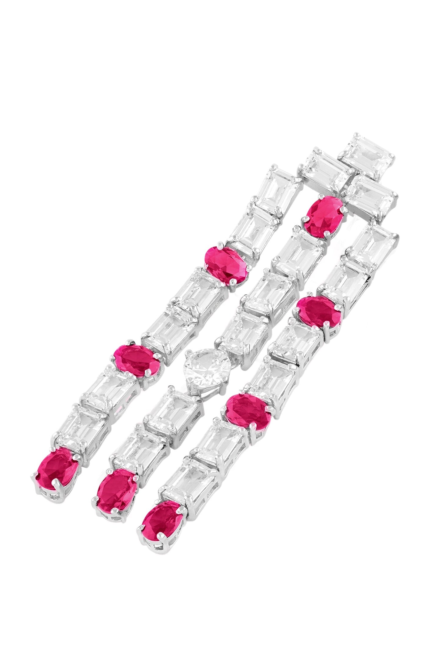 Waterfall Ruby Embellished Earrings 