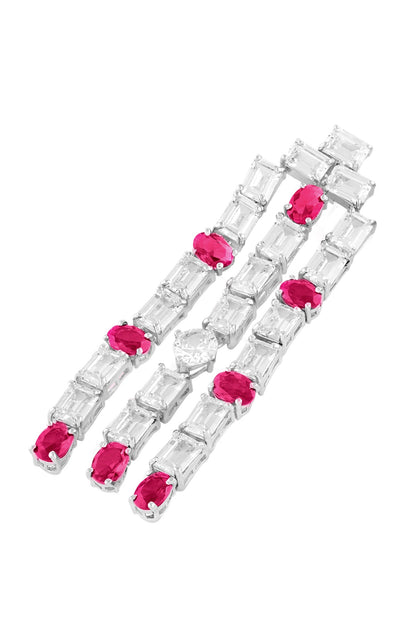 Waterfall Ruby Embellished Earrings 