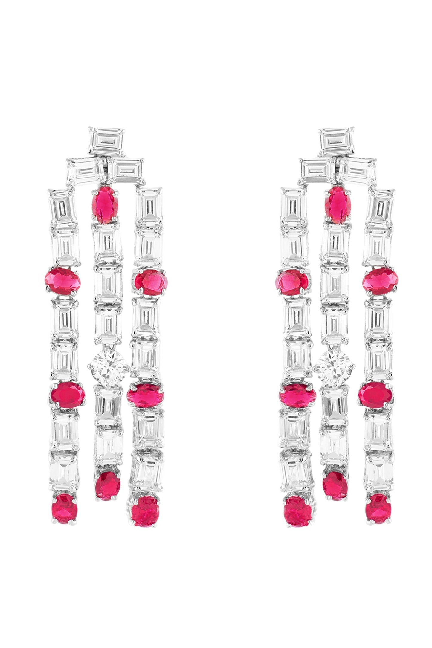 Waterfall Ruby Embellished Earrings 