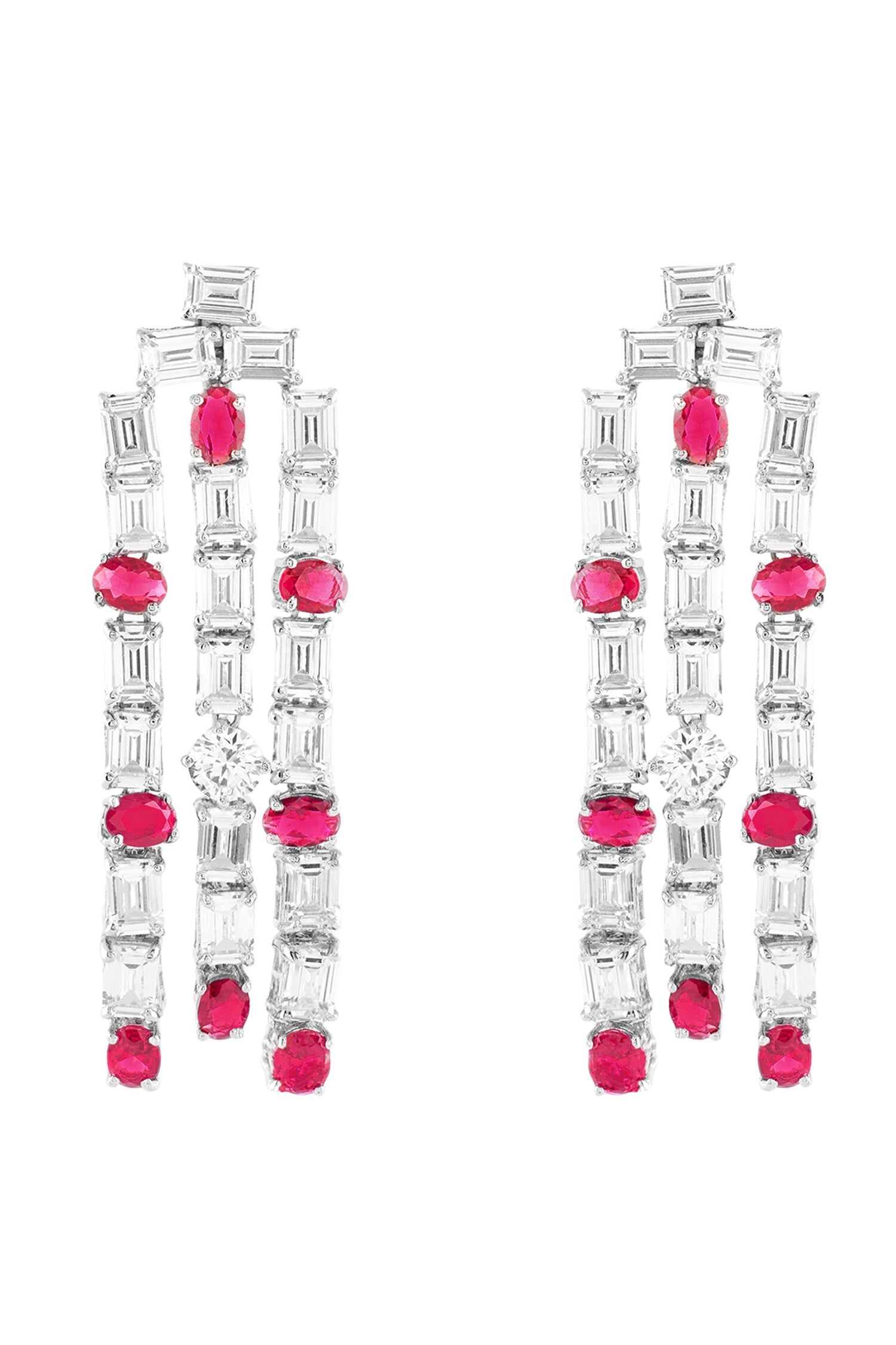 Waterfall Ruby Embellished Earrings 