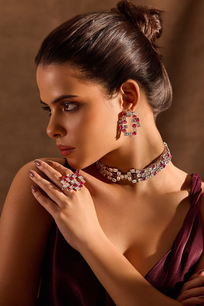 Waterfall Embellished Choker 