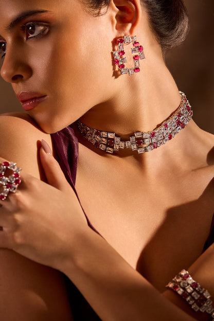 Waterfall Ruby Embellished Bracelet 