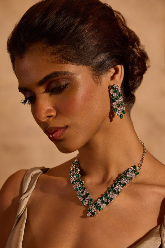 Garden Of Green Embellished Necklace 