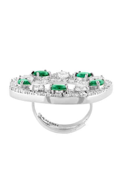 Garden Of Green Embellished Ring 