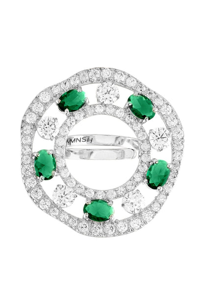 Garden Of Green Embellished Ring 