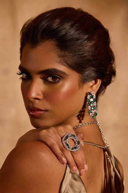 Garden Of Green Embellished Ring 