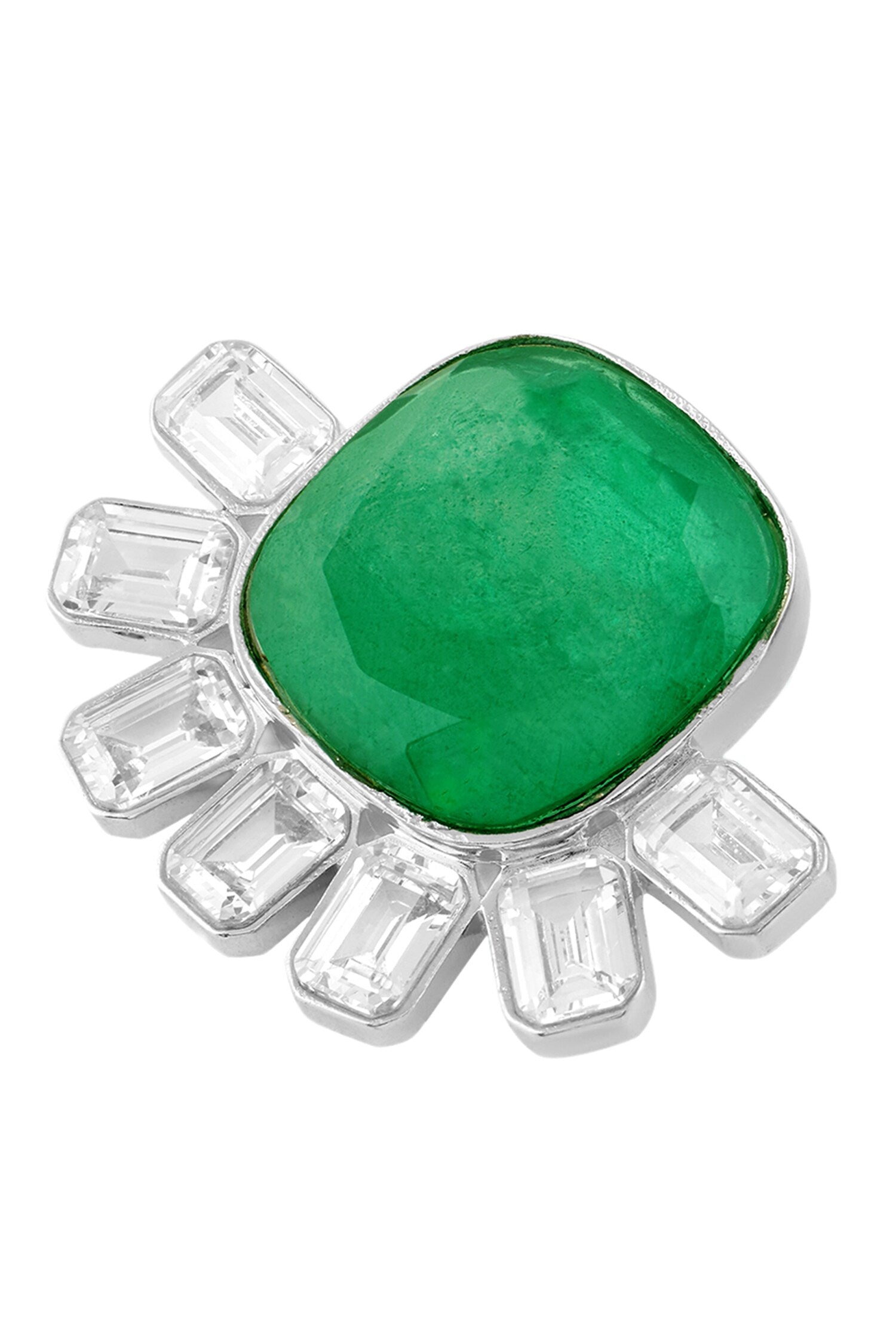 Double Emerald Stud Earrings 
