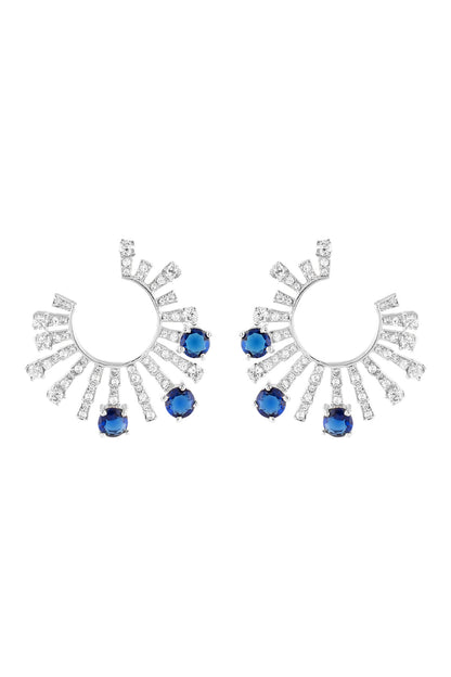 Blue Stone Embellished Stud Earrings 