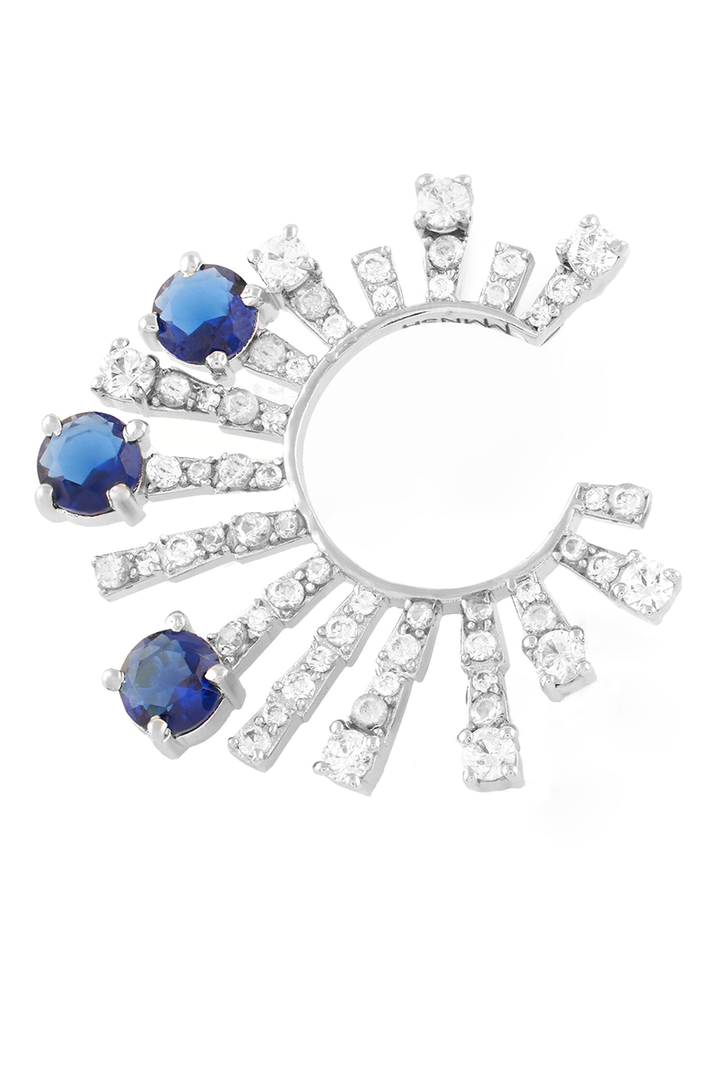 Blue Stone Embellished Stud Earrings 