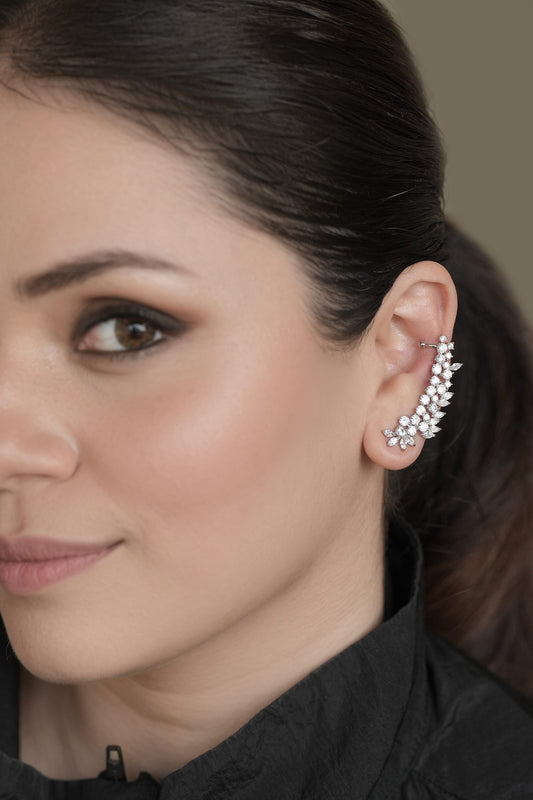 Cubic Zirconia Embellished Ear Cuff 