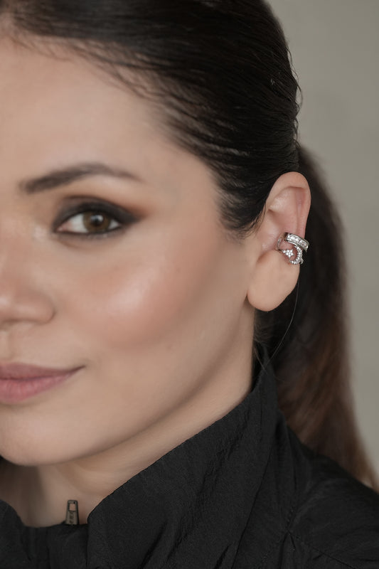 Cubic Zirconia Embellished Ear Cuff 