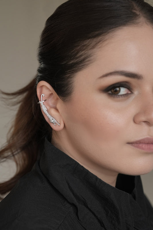 Cubic Zirconia Panther Ear Cuff 