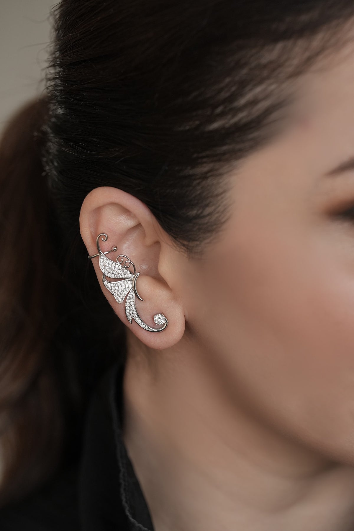 Cubic Zirconia Embellished Earrings 