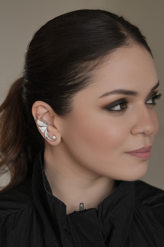 Cubic Zirconia Embellished Earrings 