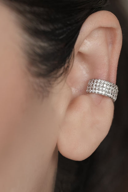 Cubic Zirconia Embellished Ear Cuff 