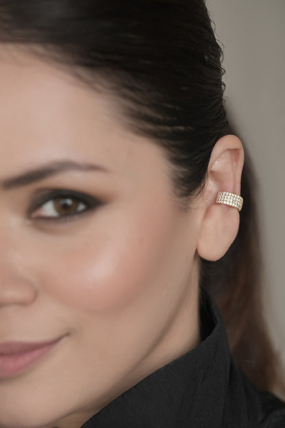 Cubic Zirconia Embellished Ear Cuff 