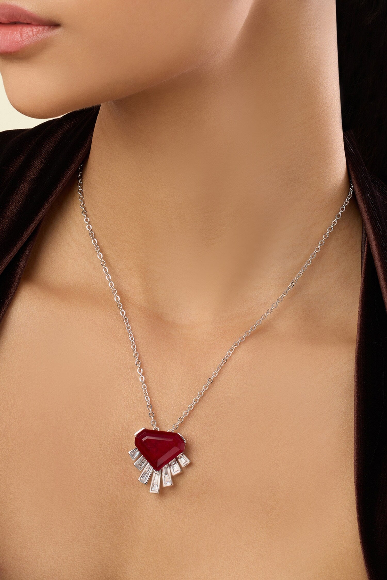 Prismatica Embellished Pendant Necklace 