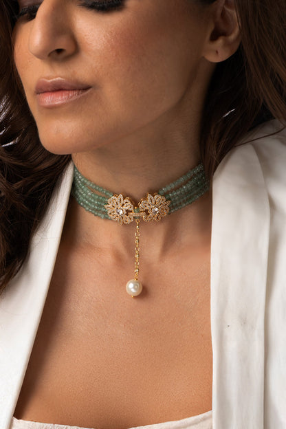 Mint Pearl Necklace 