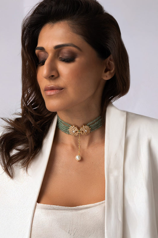 Mint Pearl Necklace 