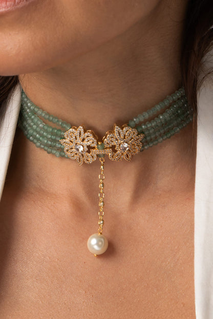 Mint Pearl Necklace 